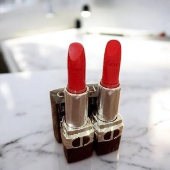 Dior Rouge 999 Lipsticks Velvet & Satin Set of 2 Traveler 1.5g x 2 New Unboxed - Picture 5 of 5